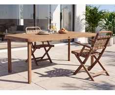Beliani Sodo stalas 6 žmonėms RONCELLO 180 × 90 cm, akacijos mediena, rudas