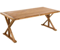 Beliani Sodo stalas CALABRITTO 90 cm 180 cm Akacijos mediena Rudas