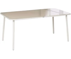 Beliani Sodo stalas CARAVINO 160 cm 90 cm metalinis šviesiai smėlio spalvos