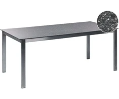 Beliani Sodo stalas COSOLETO 180 cm 90 cm stiklas juodas