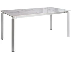 Beliani Sodo stalas FELETTO 180 cm 90 cm akmuo baltas marmuras