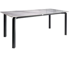 Beliani Sodo stalas FELETTO 180 cm 90 cm akmuo pilkas marmuras