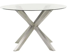 Beliani Sodo stalas MALETTO 120 cm, stiklas, sidabrinis