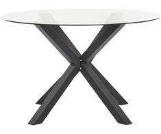 Beliani Sodo stalas MALETTO, 120 cm, stiklas, juodas
