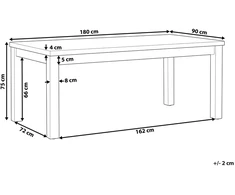 Beliani Sodo stalas OSTUNI 180 cm 90 cm betono pilkas
