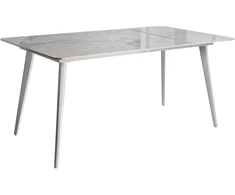 Beliani Sodo stalas RODALLO 160 cm 90 cm akmens baltas marmuras