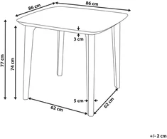 Beliani Sodo stalas SORICO 86 cm 86 cm Pilkas