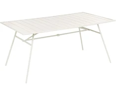 Beliani Sodo stalas TERENZO 160 cm 90 cm metalinis šviesiai smėlio spalvos