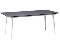 Beliani Sodo stalas TOLENTINO 180 cm 90 cm marmuro imitacijos pilkas marmuras