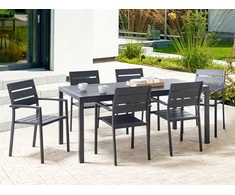 Beliani Sodo stalas VERNIO 180 cm 90 cm metalinis juodas