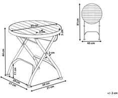 Beliani Sodo staliukas LASCARI 45 cm 45 cm Akacijos mediena Šviesiai rudas