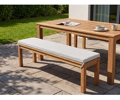 Beliani Sodo suolas su pagalvėle MONSANO, 170 cm, eukalipto mediena, balkšvas