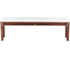 Beliani Sodo suolas su pagalvėle TUSCANIA 160 cm, eukalipto mediena, balkšvas