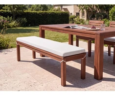 Beliani Sodo suolas su pagalvėle TUSCANIA 160 cm, eukalipto mediena, balkšvas