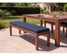Beliani Sodo suolas su pagalvėle TUSCANIA, 160 cm, eukalipto mediena, mėlynas