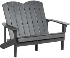Beliani Sodo suoliukas ADIRONDACK 125 cm tamsiai pilkas