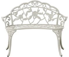 Beliani Sodo suoliukas PIURA 88 cm metalinis baltas