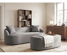 Beliani Sofa AMAL su pufu, pilka