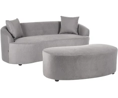 Beliani Sofa AMAL su pufu, pilka