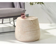 Beliani Šoninis staliukas BIENTINO 46 cm, travertino efektas