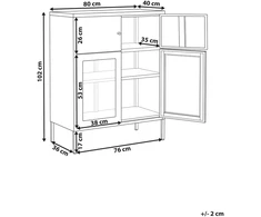Beliani Spintelė su stiklinėmis durelėmis ESHOLT metalinė 80 cm juoda