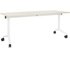 Beliani Sudedamas rašomasis stalas CAVI, šviesiai rudas, 180 cm x 60 cm, su ratukais