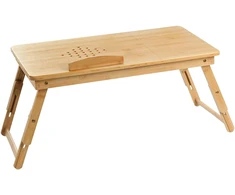Beliani Sulankstomas nešiojamojo kompiuterio stalelis ORGE Šviesiai rudas 57 cm 35 cm