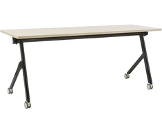 Beliani Sulankstomas rašomasis stalas BENDI, šviesiai rudas, 180 cm x 60 cm, su ratukais