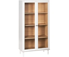 Beliani Tingledale vitrina su stiklinėmis durelėmis 80 cm balta