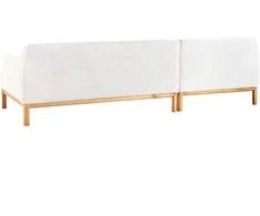 Beliani Trijų vietų kampinė sofa SOSJO, boucle audinys, balta, dešininė