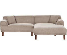Beliani Trijų vietų L formos sofa HOLT, smėlio ir pilkos spalvos, kairinė