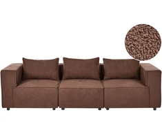 Beliani Trijų vietų modulinė sofa AXEBO, ruda boucle