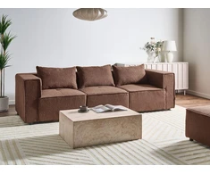 Beliani Trijų vietų modulinė sofa AXEBO, ruda boucle
