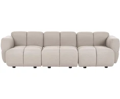 Beliani Trijų vietų modulinė sofa MAKSABERG, smėlio spalvos