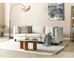 Beliani Trijų vietų modulinė sofa UNSTAD šviesiai smėlio spalvos