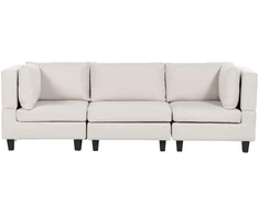 Beliani Trijų vietų modulinė sofa UNSTAD šviesiai smėlio spalvos