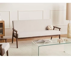 Beliani Trijų vietų sofa ESRUM, tamsiai ruda/smėlio spalvos