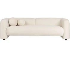 Beliani Trijų vietų sofa LEIREN, veliūras, kreminė balta