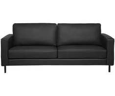 Beliani Trijų vietų sofa SAVALEN iš natūralios odos, juoda