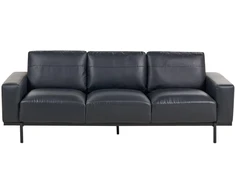 Beliani Trijų vietų sofa SOVIK, eko oda, juoda