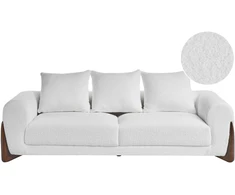 Beliani Trijų vietų sofa VINLIDEN Boucle, balta ir ruda