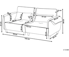 Beliani Trijų vietų sofa WETLAN, balta