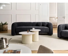 Beliani Trisvietė sofa LEIREN, šenilas, juoda