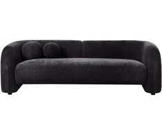 Beliani Trisvietė sofa LEIREN, šenilas, juoda