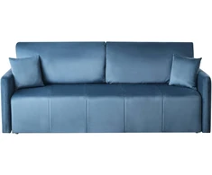 Beliani Trivietė išskleidžiama sofa EGGE, veliūras, mėlyna