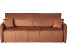 Beliani Trivietė išskleidžiama sofa EGGE, veliūras, auksinės rudos spalvos