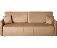 Beliani Trivietė išskleidžiama sofa EGGE, veliūras, šviesiai ruda