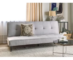 Beliani Trivietė išskleidžiama sofa ESSVIK šviesiai pilka