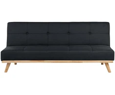 Beliani Trivietė išskleidžiama sofa FROYA, juoda