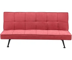 Beliani Trivietė išskleidžiama sofa HASLE, raudona